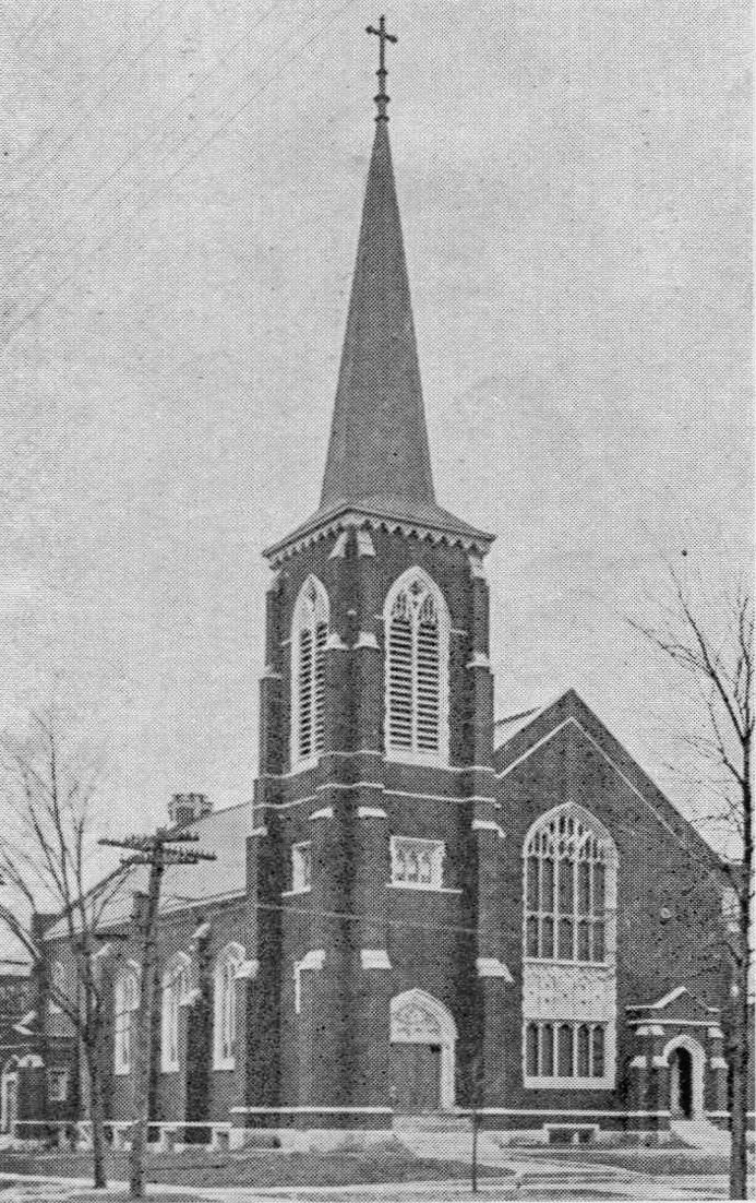 Building exterior of Bethlehem Lutheran Church in West Dundee, IL from 1912