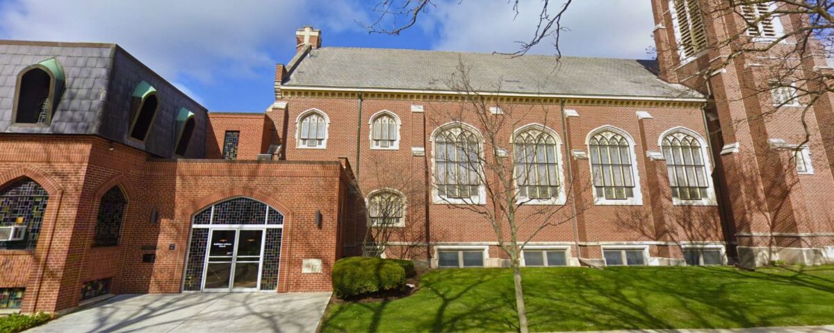 Exterior of side entrance of Bethlehem Lutheran Church in West Dundee, IL