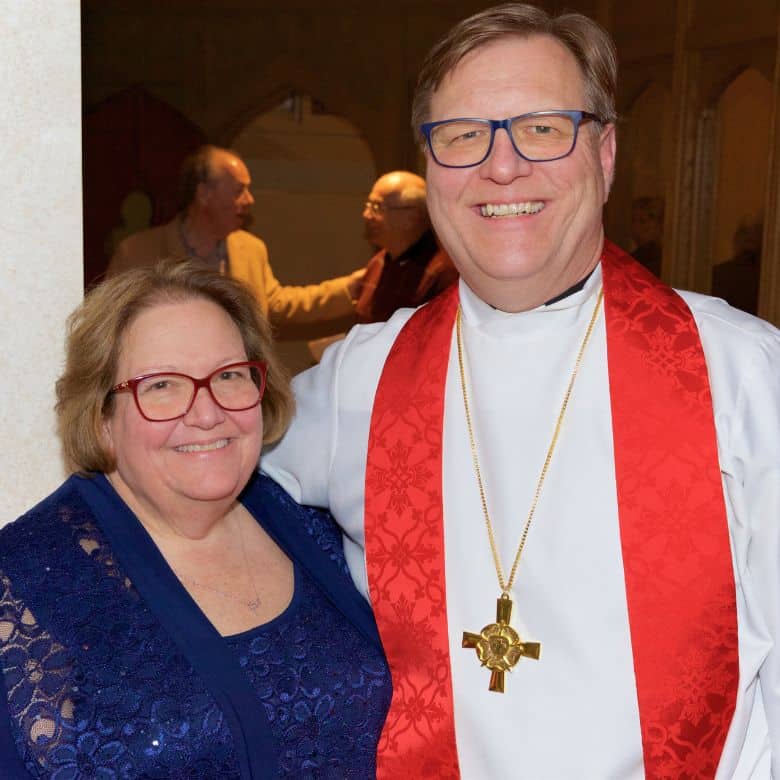 Pastor Joe Glombicki and wife at Bethlehem Lutheran Church in West Dundee, IL